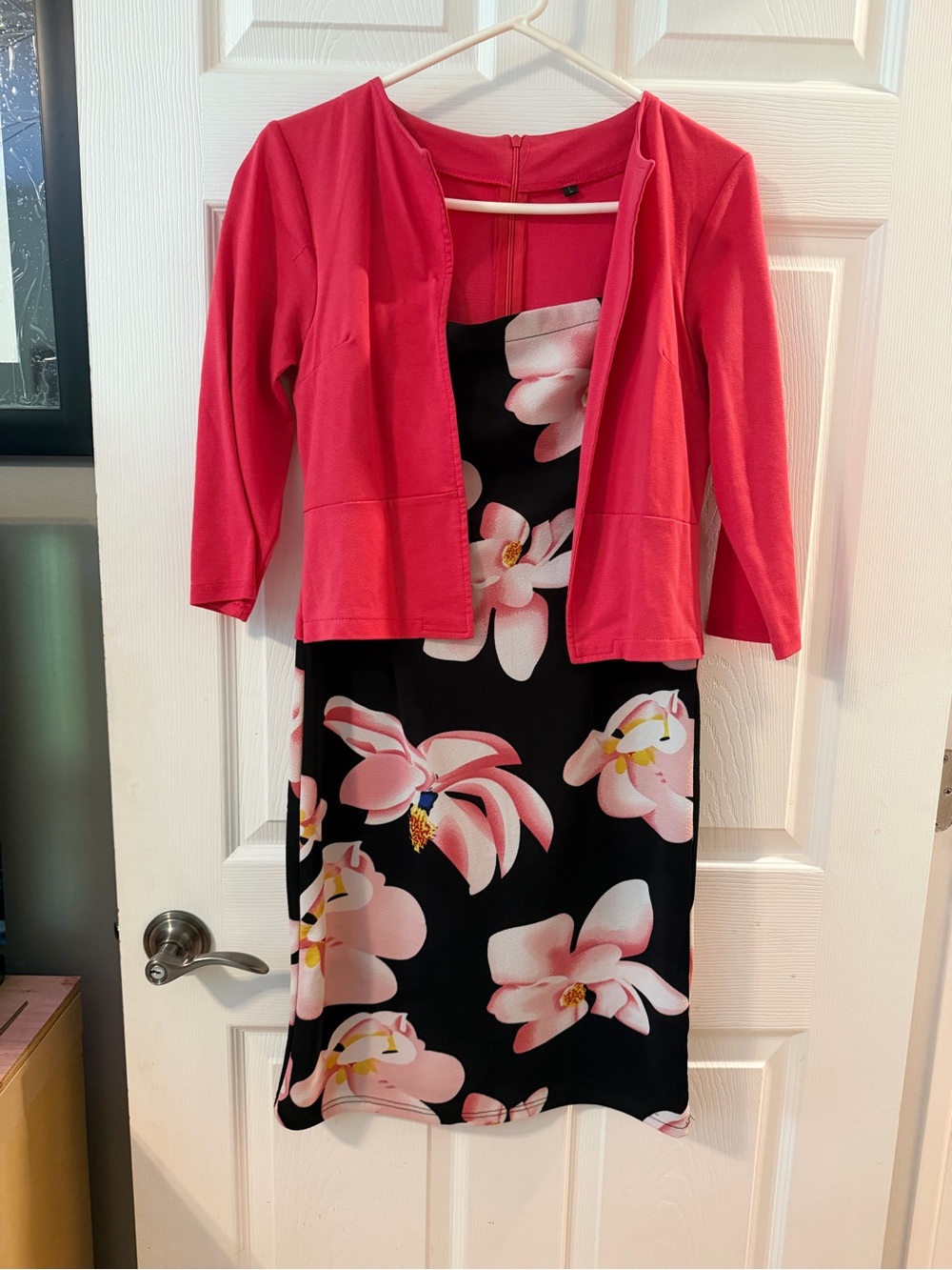 Pink Floral Dress with Matching Pink Jacket